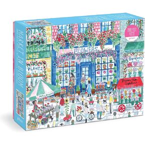 Galison Michael Storrings Market in Bloom – 2000 Piece Puzzle Fun and Challenging Activity with Bright and Bold Artwork of Sunny City Market and Flowers for Adults and Families