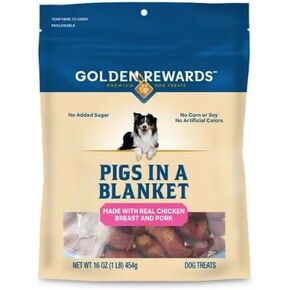Golden Rewards Air- Dried Jerky Treats Pigs in a Blanket for Dogs, 16 oz