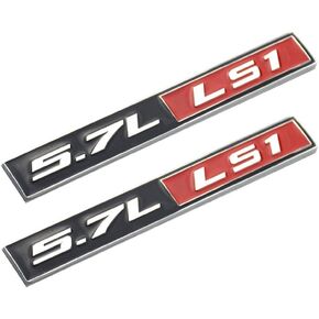 2 قطعة 5.7 لتر LS1 غطاء محرك ألومنيوم حقيقي شعار شارة استبدال صندوق لبونتياك ترانس آم فايربيرد WS6 تشيفي كورفيت C5 ZR1 كامارو هولدن المركبات الخاصة HSV (أحمر)