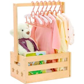 Wooden Baby Shower Crate Closet,Baby Storage Crate Hamper, Baby Basket with Handle,Basket for Baby Shower Gifts, Welcome Gift Basket for Newborn Boys Girls, Pregnancy Gifts for New Parents