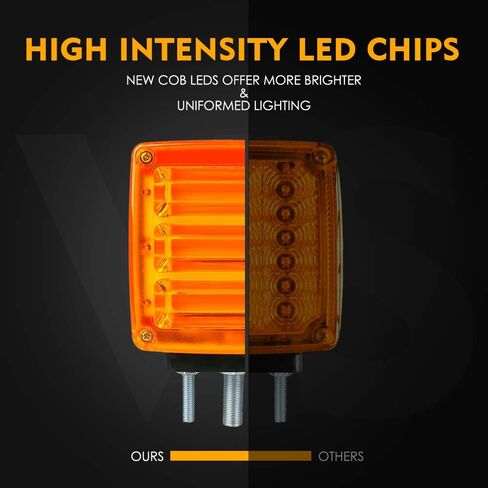 Xprite LED Truck Trailer Fender Pedestal Signal Lights, Square Double Face Amber Turn Signal Marker Light, Red Brake Stop Tail Lamps for Tractors, Semi-Trailers, Dump Truck, Lorry, Vans in Saudi Arabia