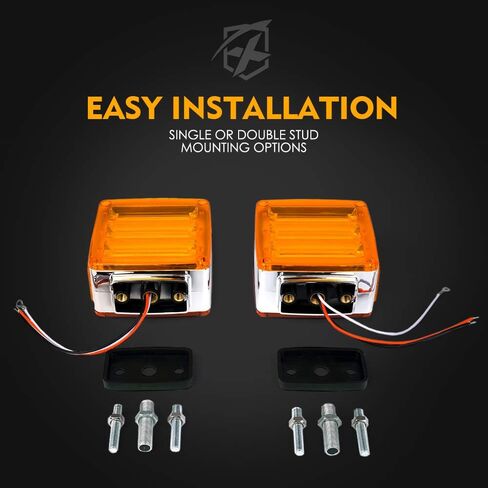 Xprite LED Truck Trailer Fender Pedestal Signal Lights, Square Double Face Amber Turn Signal Marker Light, Red Brake Stop Tail Lamps for Tractors, Semi-Trailers, Dump Truck, Lorry, Vans in Saudi Arabia