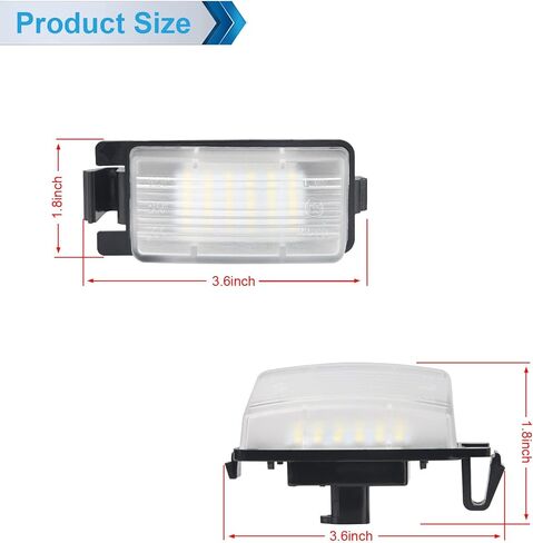 مجموعة مصابيح لوحة ترخيص LED متوافقة مع Nissan 350Z 370Z GT-R Cube Leaf Versa G25 G35 G37 Q40 Q60 6000K أبيض، عبوة من قطعتين in Kuwait