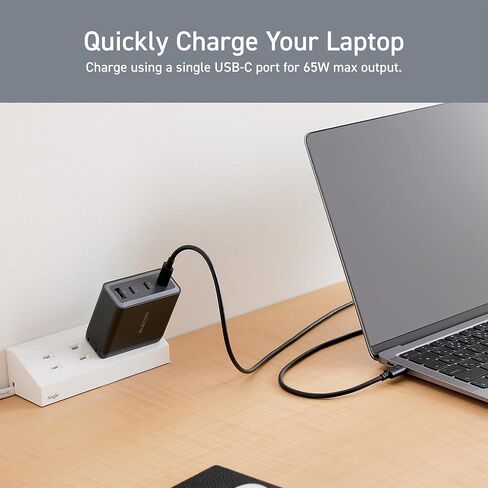 ELECOM 150W USB C Wall Charger Block, 4 Multi Port GaN II Smart PD, Ultra-Fast Charging, Compact Power Adapter for Multiple Devices, Laptops, Tablets, iPhone, iPad, Watch, Speakers, Airpods - Black in Saudi Arabia