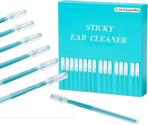Sticky Ear Wax Removal Tool - Safely and Comfortably removes Earwax, it is Washable Sticky Ear Pick Used for Ears to Stop itching and Remove Earwax buildup, 24pcs in Kuwait