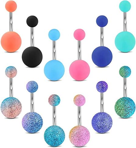 Belly Button Rings Surgical Stainless Steel for Women Pearl Belly Button Piercing Jewelry Barbell Stud Body Piercing (style 1) in Saudi Arabia