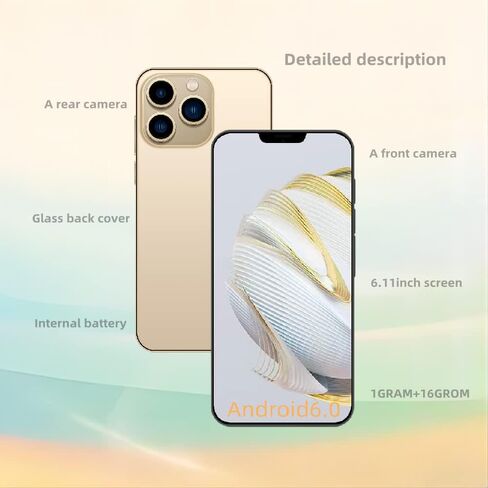 6.11in Screen，E88，Android Smartphone ，Dual SIM Card，1G RAM 16G ROM，Only Supports Dual SIM Card Frequency Band of 3GWCDMA ：850/1700/2100MHZ，Unlocked Cell Phone（3Blue） in Saudi Arabia