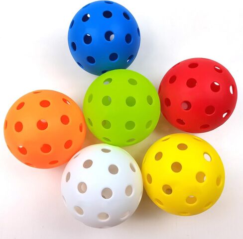 12 Pack 40-Holes Practice Pickleball Balls Play for Outdoor Indoor, Sports Game Pickle Balls with Mesh Bag in Saudi Arabia