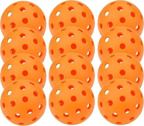 12 Pack 40-Holes Practice Pickleball Balls Play for Outdoor Indoor, Sports Game Pickle Balls with Mesh Bag in Saudi Arabia