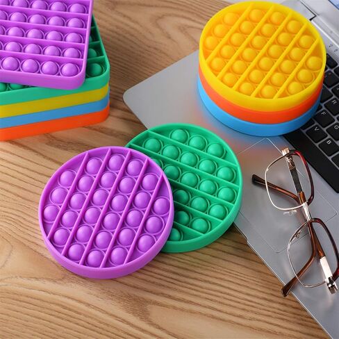 Teethers Push Pop SiliconeToys for Babies Toddlers |Adults| Relief Sensory Poppers Fidget Helps Improve Motor Skill Memory & Autism for Preschool Crawling Baby Kids - Rainbow Circle in Saudi Arabia