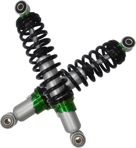 LIUYE 295mm 11.6" Motorcycle Rear Shock Absorbers Compatible with Mini Bikes Go Kart Quad Dirt Sport Bikes (Silver/Green) in Saudi Arabia