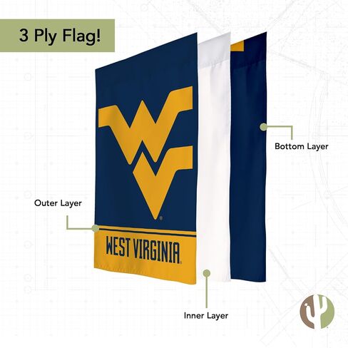 Desert Cactus West Virginia University Garden Flag WVU Mountaineers Banner 100% Polyester (Design A) in Saudi Arabia