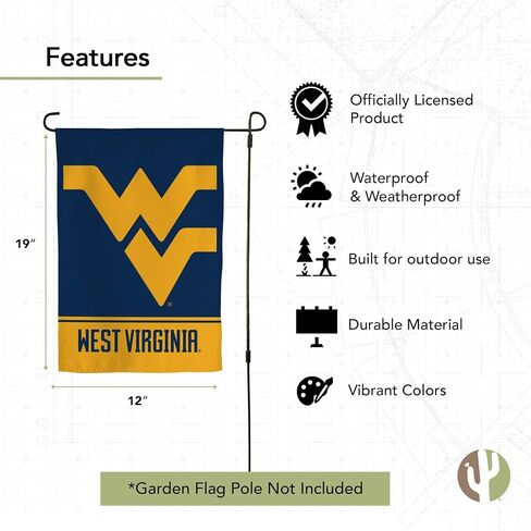 Desert Cactus West Virginia University Garden Flag WVU Mountaineers Banner 100% Polyester (Design A) in Saudi Arabia