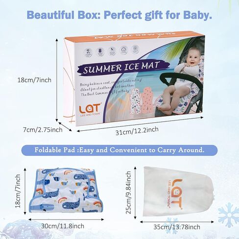 Gel Car Seat Cooler Pad,1 Pcak Double Sides-Universal Baby Stroller Ice Cushion,Summer Cooling Seat Liner,Multifunctional Suitable for Baby Dining Chair,Child Safety Seat(Dinosaur + Elephant) in Saudi Arabia