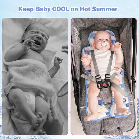 Gel Car Seat Cooler Pad,1 Pcak Double Sides-Universal Baby Stroller Ice Cushion,Summer Cooling Seat Liner,Multifunctional Suitable for Baby Dining Chair,Child Safety Seat(Dinosaur + Elephant) in Saudi Arabia