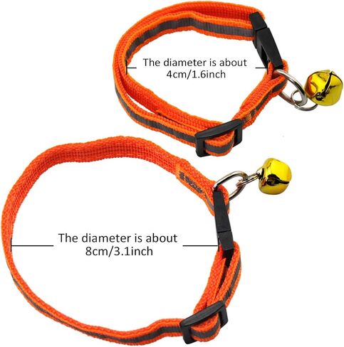 PowBoro 5 Pcs Cat Breakaway Collar with Bell Reflective Nylon Strap & Safety Buckle, Mixed Colors, for Kitten Dog Cat Puppy Adjustable Collar 6-10" in Saudi Arabia