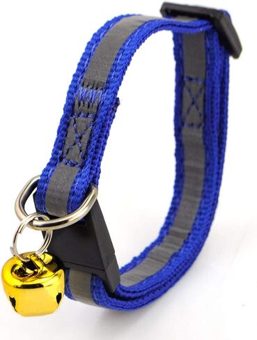 PowBoro 5 Pcs Cat Breakaway Collar with Bell Reflective Nylon Strap & Safety Buckle, Mixed Colors, for Kitten Dog Cat Puppy Adjustable Collar 6-10" in Saudi Arabia