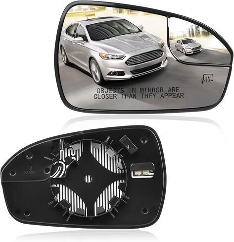 Fusion Passenger Right Side Mirror Glass Replacement for Ford Fusion 2013-2020 Pass Power Heated Glass Side Rear View Convex Mirror Glass with Holder, Replace DS7Z17K707B in Kuwait