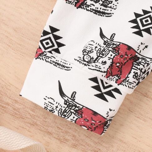 Newborn Infant Baby Boy Girl Western Jumpsuit Cactus Cow Print Short Romper Playsuit One Piece Outfit in Saudi Arabia