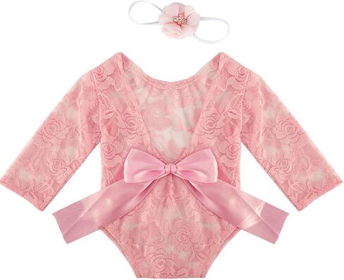 رومبير للفتيات حديثي الولادة من Rehomy + دعامة رأس للتصوير الفوتوغرافي ملابس دعائم صور للرضع in Kuwait