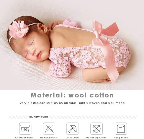 رومبير للفتيات حديثي الولادة من Rehomy + دعامة رأس للتصوير الفوتوغرافي ملابس دعائم صور للرضع in Kuwait