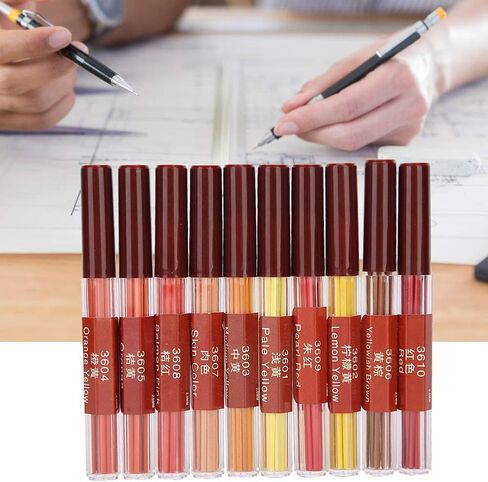 Mechanical Pencil, 2.0mm Rounded Mechanical Pencil Refills Mechanical Pencil Colored Leads for Draft Drawing, Writing, Crafting, Art Sketching,Easy To Replace in Saudi Arabia
