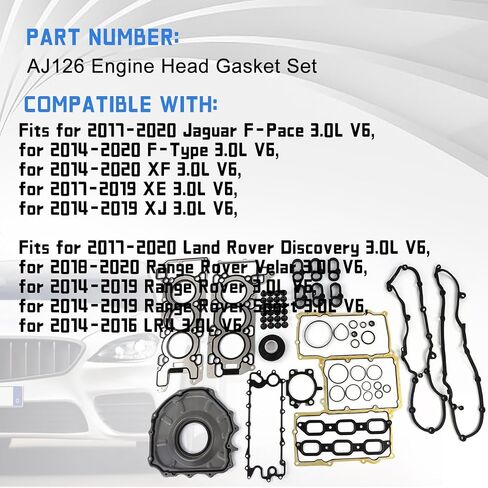 AJ126 Engine Head Gasket Set Fits for 2014-2020 Jaguar-XJ XF F-Type 3.0L,for LR4 Range Rover/Range Rover Sport Discovery 3.0L V6 AJ126 Engine in Saudi Arabia