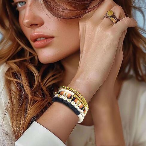 Lyricaluxe 3300Pcs Clay Beads Bracelet Making Kit Spacer Gold Beads Friendship Heishi Beads for Jewelry Making Bracelets Necklace Key Chains,(LY-CLAYBEADS-A) in Saudi Arabia