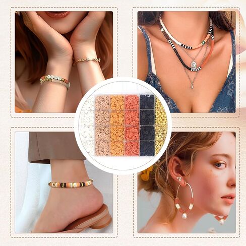 Lyricaluxe 3300Pcs Clay Beads Bracelet Making Kit Spacer Gold Beads Friendship Heishi Beads for Jewelry Making Bracelets Necklace Key Chains,(LY-CLAYBEADS-A) in Saudi Arabia