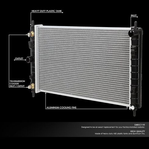 DNA Motoring OEM-RA-2864 OE Style Direct Fit Radiator متوافق مع 08-12 Malibu 2.4L 3.5L 3.6L،26-11/16 بوصة عرض × 14-5/8 بوصة ارتفاع × 13/16 بوصة عمق، 1-5/16 "مدخل / 1-5/16" مخرج in Saudi Arabia