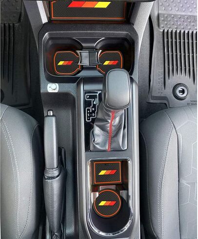 SENSHINE Custom Liners for Toyota Tacoma Accessories 2016-2021 2022 2023 Non-Slip Anti Dust Liner Cup Holder, Center Console, and Door Pocket Inserts Mats Premium Interior (Double Cab) (Red Trim) in Kuwait