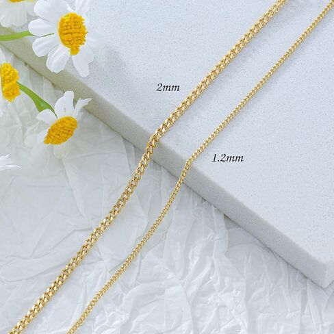 14K Yellow Gold 6-13 Inch 1.2mm-3.2mm Chain Bracelet Anklet for Women, Cuban Link Curb/Rope/Paper Clip/Round Snake/Herringbone/Bead/Water Wave, Thin Gold Chain Bracelet Durable Strong Real 14k Gold Chain Bracelet Anklet in Saudi Arabia