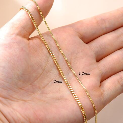 14K Yellow Gold 6-13 Inch 1.2mm-3.2mm Chain Bracelet Anklet for Women, Cuban Link Curb/Rope/Paper Clip/Round Snake/Herringbone/Bead/Water Wave, Thin Gold Chain Bracelet Durable Strong Real 14k Gold Chain Bracelet Anklet in Saudi Arabia