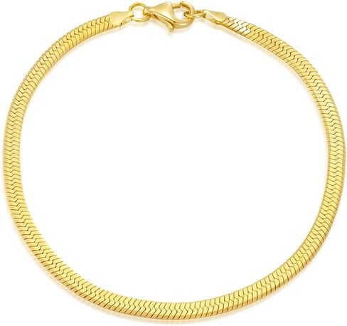 14K Yellow Gold 6-13 Inch 1.2mm-3.2mm Chain Bracelet Anklet for Women, Cuban Link Curb/Rope/Paper Clip/Round Snake/Herringbone/Bead/Water Wave, Thin Gold Chain Bracelet Durable Strong Real 14k Gold Chain Bracelet Anklet in Saudi Arabia