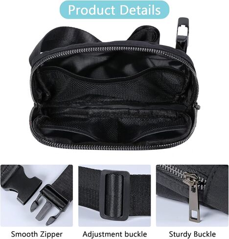 Mini Fanny Pack for Women Men, Fashion Waist Pack with Adjustable Strap,Small Belt Bag for Run, Travel, Outdoor Cycling, Shopping, Climbing（black） in Saudi Arabia