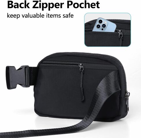 Mini Fanny Pack for Women Men, Fashion Waist Pack with Adjustable Strap,Small Belt Bag for Run, Travel, Outdoor Cycling, Shopping, Climbing（black） in Saudi Arabia