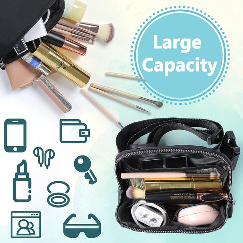Mini Fanny Pack for Women Men, Fashion Waist Pack with Adjustable Strap,Small Belt Bag for Run, Travel, Outdoor Cycling, Shopping, Climbing（black） in Saudi Arabia
