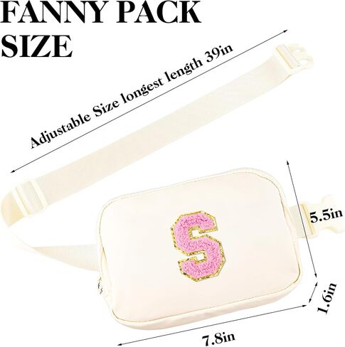 Fanny Pack Belt Bag for Women Small Crossbody Bag with Initial Letter Cute Preppy Trendy Travel Pouch Personalized Birthday Gifts Mothers Day Gifts for Mom Daughter Wife Her Beige J in Saudi Arabia