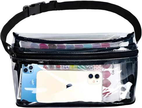 حزمة فاني شفافة من لابيول، معتمدة من ملعب حزمة فاني شفافة مقاومة للماء، حقائب فاني للنساء والرجال عصرية مع حزام قابل للتعديل، حقيبة حزام شفافة للسفر ورياضة المشي لمسافات طويلة والحفلات الموسيقية in Kuwait