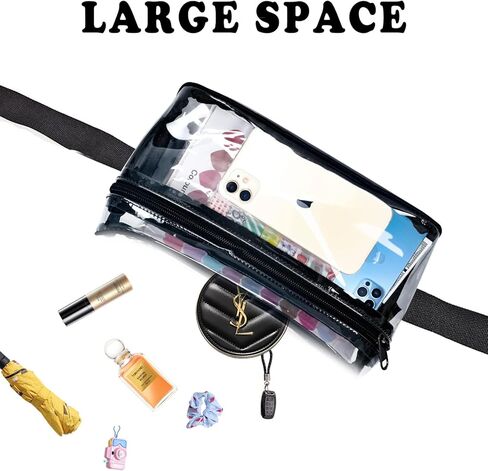 حزمة فاني شفافة من لابيول، معتمدة من ملعب حزمة فاني شفافة مقاومة للماء، حقائب فاني للنساء والرجال عصرية مع حزام قابل للتعديل، حقيبة حزام شفافة للسفر ورياضة المشي لمسافات طويلة والحفلات الموسيقية in Kuwait