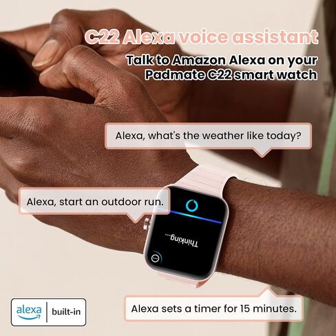 C22 Alexa Bluetooth 1.8" Smart Watch for Men Women in Saudi Arabia