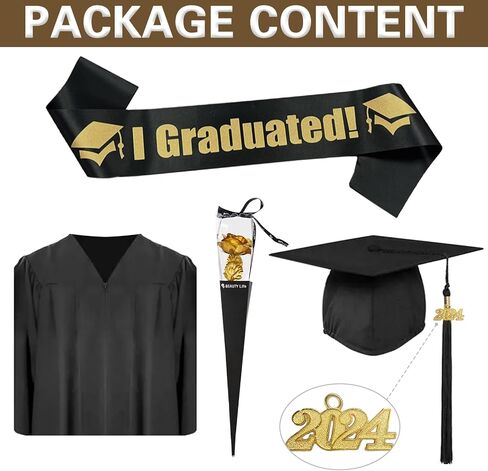 Graduation Cap and Gown 2024 Tassel Dress Unisex Adult Set for College High School and Bachelor Graduates in Saudi Arabia