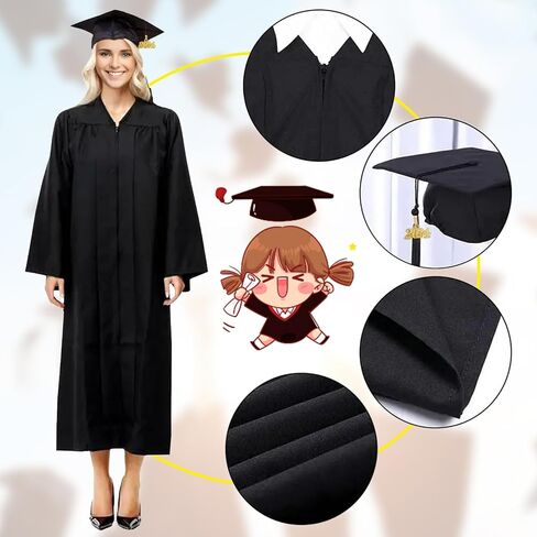 Graduation Cap and Gown 2024 Tassel Dress Unisex Adult Set for College High School and Bachelor Graduates in Saudi Arabia