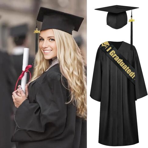 Graduation Cap and Gown 2024 Tassel Dress Unisex Adult Set for College High School and Bachelor Graduates in Saudi Arabia