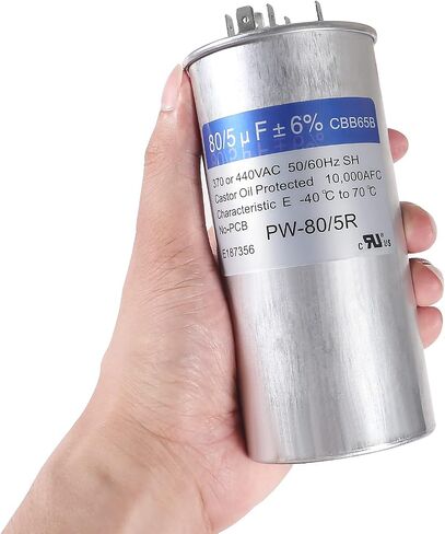 2 Pack 80/5 uF 80+5 MFD 370VAC or 440VAC Dual Run Start Round A/C Capacitor CBB65 CBB65B Air Conditioner Capacitors for AC Unit Fan Motor Start or Heat Pump or Condenser Straight Cool in Saudi Arabia