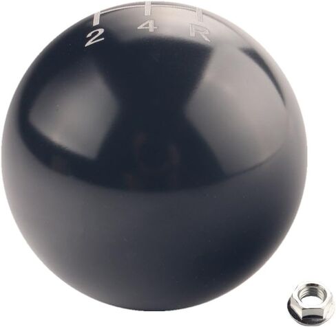 DEWHEL JDM Round Ball Billet Weighted Five-Speed 5 Speed MT Manual Gear Stick Shifter Shift Knob M10 x 1.5 Screw On for Honda Acura (Black) in Saudi Arabia