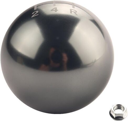 DEWHEL JDM Round Ball Billet Weighted Five-Speed 5 Speed MT Manual Gear Stick Shifter Shift Knob M10 x 1.5 Screw On for Honda Acura (Black) in Saudi Arabia