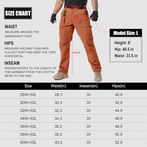 Tactical Pants for Men Stretch, Ripstop Work Pants for Men Lightweight Hiking Cargo Pants Men Water Resistant in Saudi Arabia