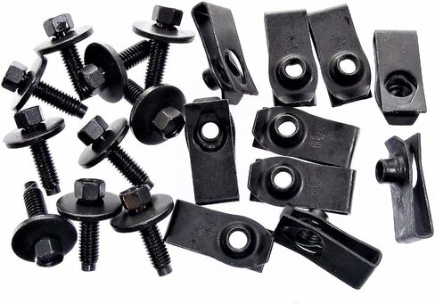 Body Bolts & U-nut Clips for Ford Truck- M8-1.25 x 25mm Long- 13mm Hex-(Qty 10 Bolts/10 Clips) (1902/1926) #1886 in Saudi Arabia