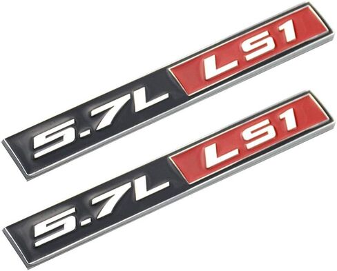 2 قطعة 5.7 لتر LS1 غطاء محرك ألومنيوم حقيقي شعار شارة استبدال صندوق لبونتياك ترانس آم فايربيرد WS6 تشيفي كورفيت C5 ZR1 كامارو هولدن المركبات الخاصة HSV (أحمر) in Kuwait